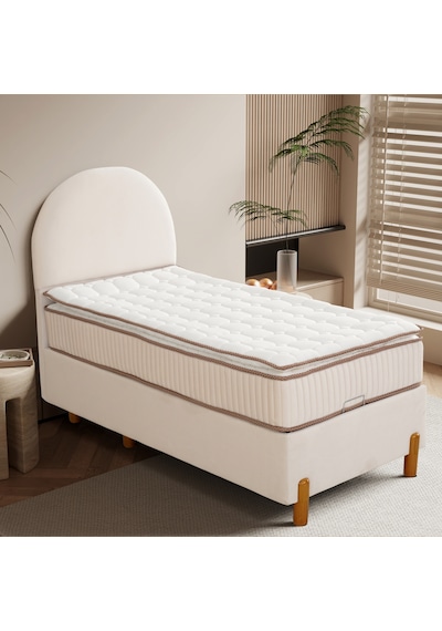 Bohem Tek Kişilik Sandıklı Baza + Pedli Yatak + Bohem Başlık 3 Lü Set Konuma Özel Teslimat 100 x 200 CM