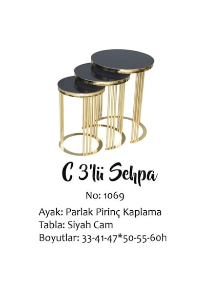 Brc C 3lü ZİGON Düz Siyah TEMPER cam Metal transmisyon GOLD Renk Kaplama El Yapımı