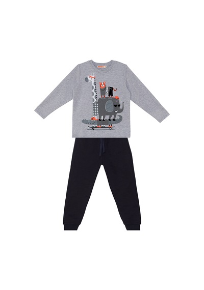 Denokids Animals Team Erkek Çocuk T-shirt Eşofman Altı Takım