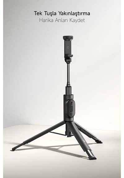 Mi Tripod Zoom Selfie Stick 2 Siyah Bluetooth Kumandalı Üçü Birarada Selfie Çubuğu Tripod
