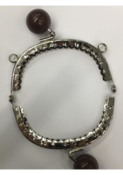 Karantuhafiye Çanta Ve Cüzdan Klipsi Oval 20 Cm Incili Model Gümüş Kahve İnci Gümüş Kahve İnci Çok Renkli