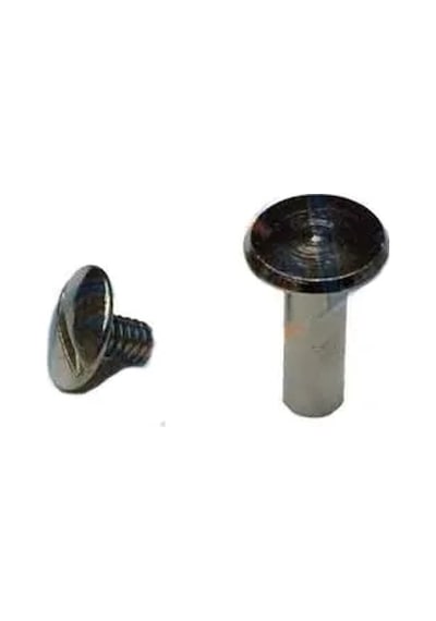 Hubrendy Çer Cilt Menü, Katalog, Kartela Vidası, 13mm - Nikel, 1 Adet