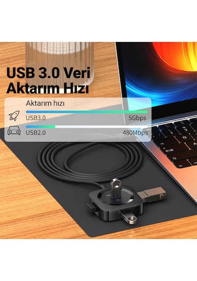 Veggieg 4 Portlu Type-c To Usb 3.0 Çoklayıcı Hub