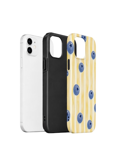 Apple iPhone Uyumlu 12 Vorian Çift Katmanlı Kılıf Blueberry Sun Stripe