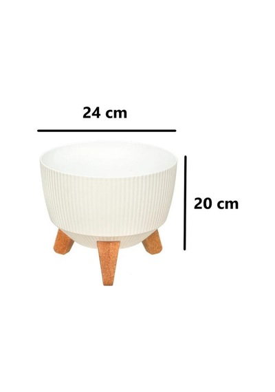 Omnipazar Elf-495 Dekoratif Ayaklı Nostalji Saksı 5 Lt Beyaz