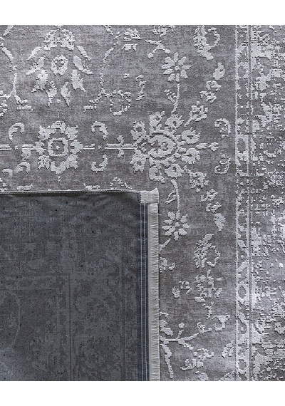 Madame Coco Aubane İplik Boyalı Kadife Halı - Koyu Gri - 120x180 Cm 8684427224656 Gri