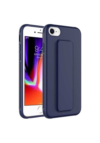 Apple Uyumlu iPhone Se 2020 Kılıf Zore Qstand Kapak Lacivert