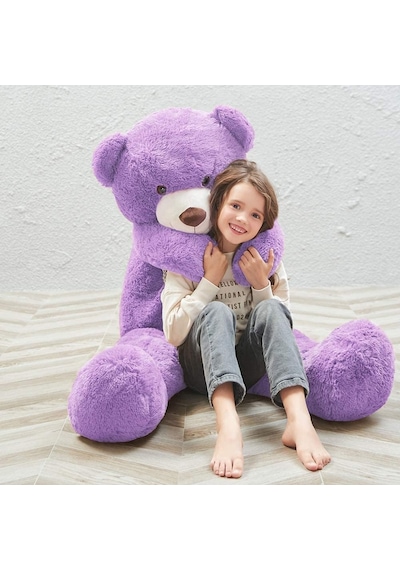 Sevgiliye Özel Hediye - 140 Cm Papyonlu Peluş Ayıcık... 140cmayı Mor