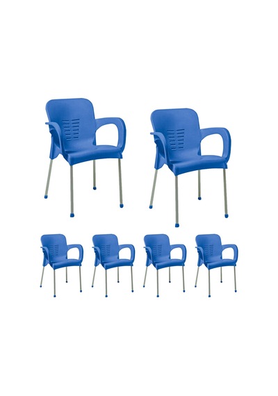 Hesaplimagazam 6 Adet Metal Ayaklı Plastik Sandalye