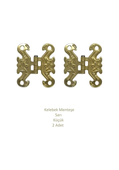 Sarı Dekoratif Kelebek Menteşe Küçük 2 Adet 4,2cm X 3,5cm