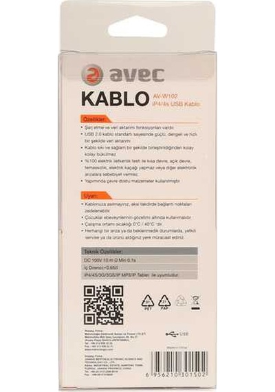 Avec Av W102 Usb-ıp4/4s 1m Kablo 1 Adet