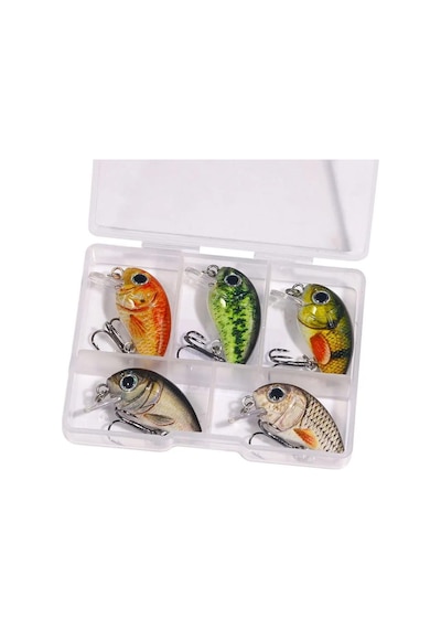 Valkyrie 5 Adet Crankbait Lrf Balık Olta Yem Seti - Sesli Bilyalı - Kutulu - 2.7cm 1.5gr