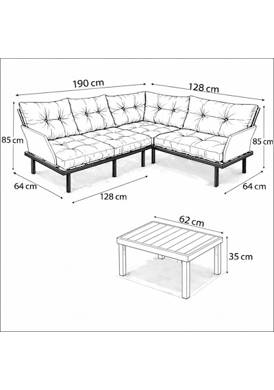 Bahçe Köşe Takımı Balkon Ve Cafe Modüler Metal Köşe Koltuk Takımı Sehpalı Füme 1634 Füme Bahçe Köşe Takımı Balkon Ve Cafe Modüler Metal Köşe Koltuk Takımı Sehpalı Füme 1634 Füme