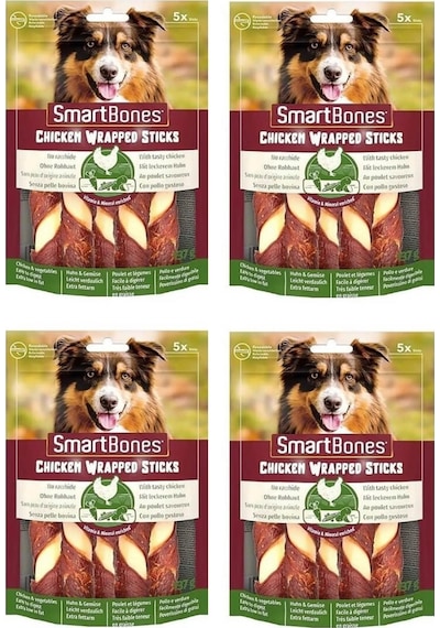Smartbones Tavuk Sargılı Stick Medium Köpek Ödülü 5 Li 137 Gr. X 4 Adet