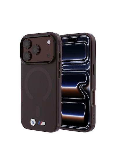 Apple iPhone Uyumlu 18 Pro Max Kılıf Bmw Lisanslı M-safeli Metal Buton Tasarımlı Buzlu Iml Baskılı Kapak Bordo