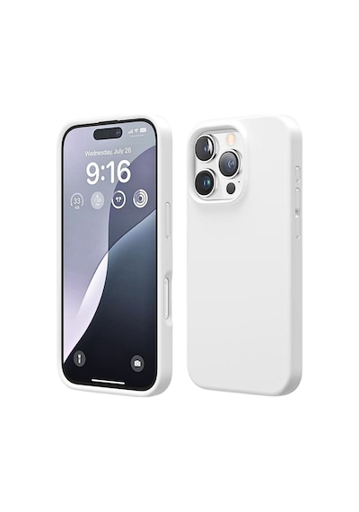 Apple Uyumlu iPhone 16 Pro Max  Silikon Kılıf - Pastel Renk Tonu Esnek Tam Koruma Kapak - Beyaz