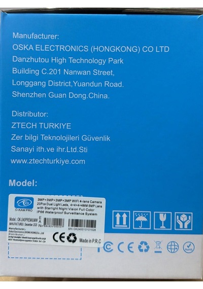 O-kam Ok-240 Premium Wifi 4 Lens Mikrofon + Hoparlör + Siren + Çakar + Alarm Kamera