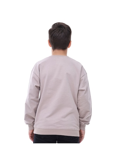 Zuzunga Basic Düz Renk Vizon Fırçalı Yumuşak Pamuk Sweatshirt