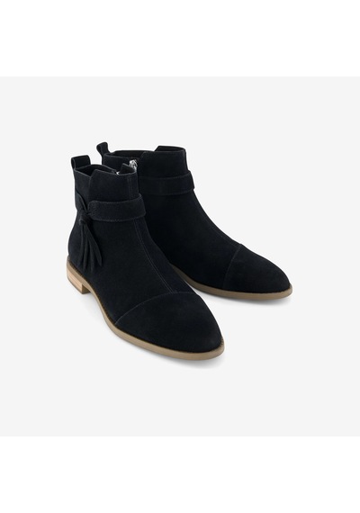 10023621 Black Suede Bot Kadın 10023621 Toms Stacey Ankle Bootie