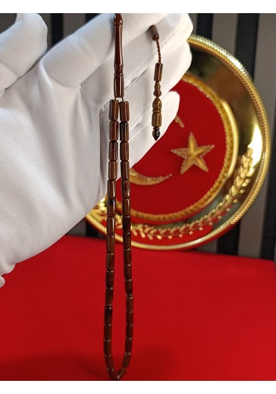 İthal Toz Kehribar Tesbih Kesme Kesim Kahverengi