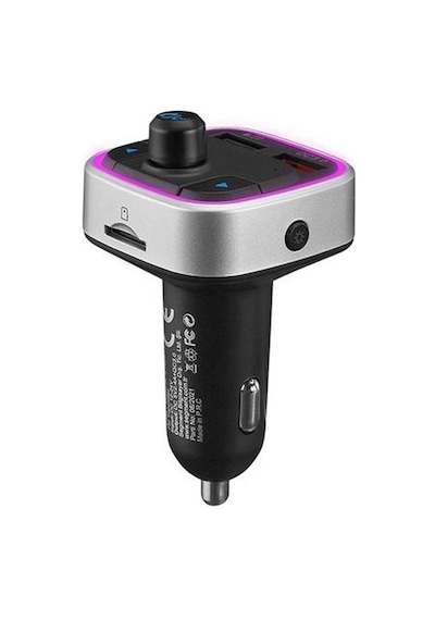 S-link Sl-bt401 Rgb Bluetooth V5.0 Led Ekran Tf Kart 64g Max Çift Usb Qc3.0+5v/2.4a Hızlı Şarjlı Fm Transmitter