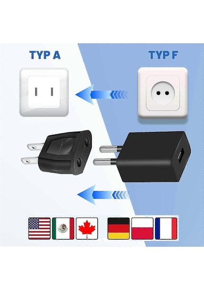 Uyumlu 4'lü Avrupa-amerikan Seyahat Adaptörü Seti - Avrupa Seyahat Fiş Adaptörü - Amerika, Kanada Ve Meksika'da Avrupa Seyahat Adaptörü Newway Diğer