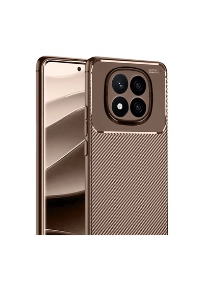 Xiaomi Redmi Note 14 Pro 5g Uyumlu Kılıf Auto Focus Karbon Kapak - Kahverengi