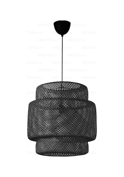 Bambu Siyah Avize 50 Cm- Bohem, İskandinav, Modern, Rattan, Sinnerlig, Aydınlatma Siyah