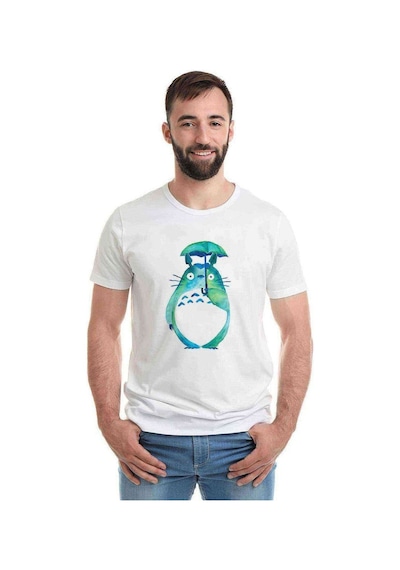 My Neighbor Komşum Totoro Baskılı Beyaz Erkek Tshirt (531010315)
