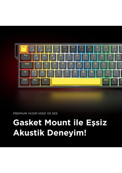 Kaisel Siyah/gri/sarı Hot Swap 8000 Hz Gasket Manyetik Rgb Rapid Trigger 128k Scan Rate Q Pbt Keycap Analog Klavye
