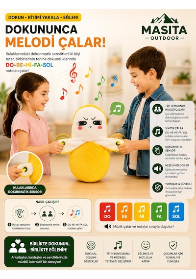 Masita Dokunmatik Ve Ritim Sensörlü İnteraktif Müzikli Peluş Oyuncak Karışık Modeller 1 Adet Çok Renkli