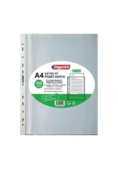 Bigpoint - Poşet Dosya Extra 50 Mikron 100'lü Paket Diğer