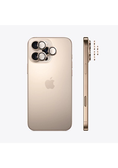 Safeus Safir Temperli Kamera Lens Koruyucu Apple Uyumlu iPhone 16 Pro Max İle Çöl Titanyum