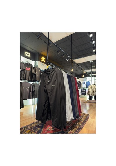 Zaee Nakışlı Yazlık Kumaş Ayarlanabilir Paça Baggy Premium Eşofman Altı Siyah