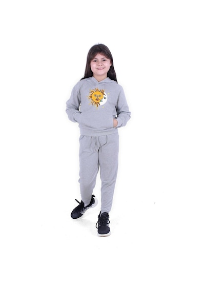 Fyk Kids Kız Çocuk Eşofman Takımı Baskılı Gri