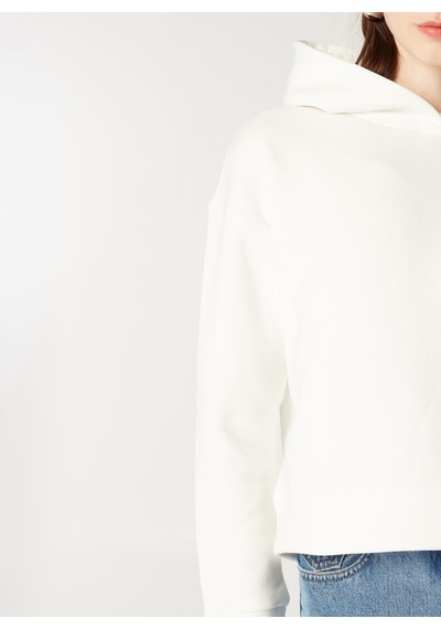 Mustang Ekru Kadın Kapüşon Loose Fit Düz Sweatshirt M4wl-swt-1936