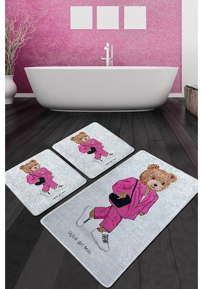 Boss Girl Banyo Halısı Djt 3 Lü Set Çok Renkli