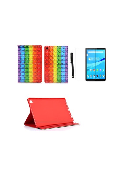 Huawei Mate Pad T10 - T10s Kılıf Kabartma Resimli Kılıf + Ekran Koruyucu + Kalem Diğer