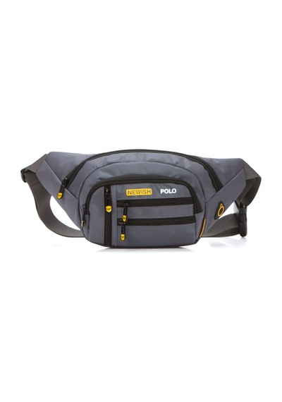 Newish Polo Erkek Usb Kulaklık Çıkışlı Crossbody Çapraz Göğüs Omuz Ve Bel Çantası New328 Gri