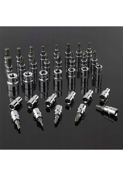 Premium 58 Parça 46mini Lokma Takımı Otomatik Cırcırlı 1/4" 12 Parça Kombine Açık Ağız-yıldız Takım