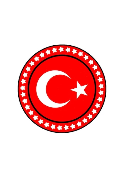 Etiketçilere Özel Sticker Türk Bayrağı - Sticker Türkiye Yıldız