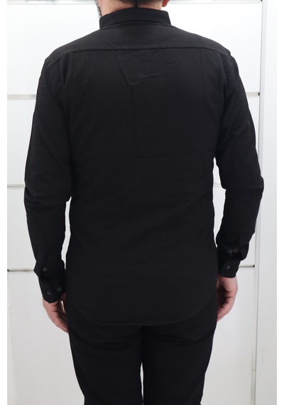 Becces Dmctekstil Erkek 011-001 Düz Spor Kesim Dar Kalıp Çift Cepli Uzun Kollu Yazlık Keten Gömlek Siyah Becces Dmctekstil Erkek 011-001 Düz Spor Kesim Dar Kalıp Çift Cepli Uzun Kollu Yazlık Keten Gömlek Siyah