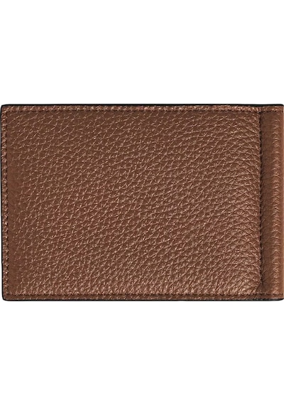 Mont Blanc Montblanc Grain Deri Para Klipsli 6 Bölmeli Cüzdan 221400 Kahverengi