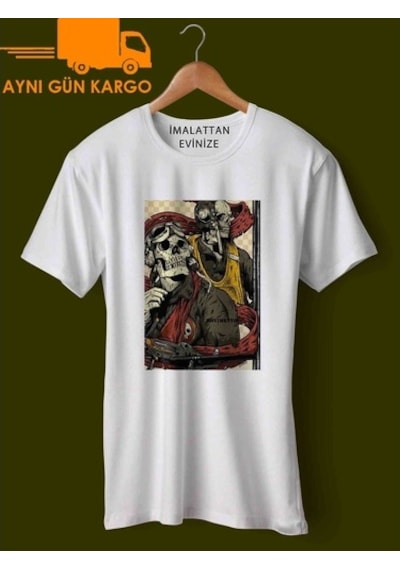 Pılot İskelet Kıyafet Baskılı Tişört Tshirt Ücretsiz Kargo