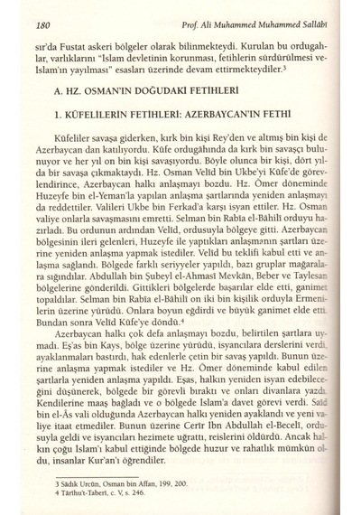 Hz. Osman. Ali Muhammed Sallabi. Karton Kapak. Ravza