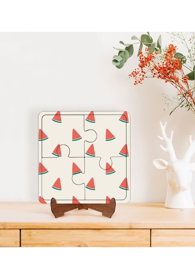 Bk Gift Karpuz Tasarımlı Ahşap Standlı Puzzle Çerçeve-1