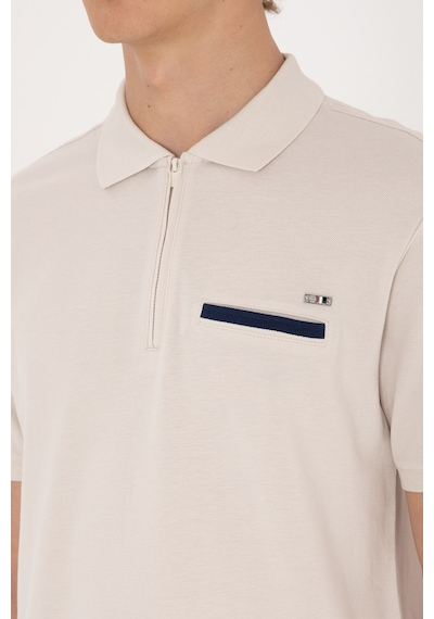 U.S. Polo Assn. Erkek Regular Fit Fermuarlı Taş Tişört 50306788-VR049 U.S. Polo Assn. Erkek Regular Fit Fermuarlı Taş Tişört 50306788-VR049