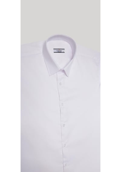 Tudors Slim Fit Beyaz Non-ıron Pamuklu Doğa Dostu Ekoteks Belgeli Ütü Gerektirmez Gömlek-32667 Beyaz