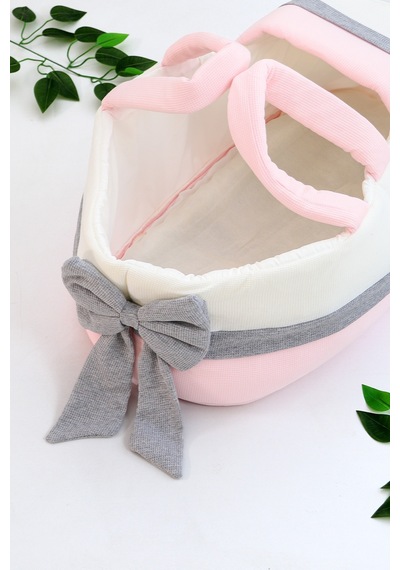 Kız Bebek Süslü Puset Kundak Battaniye Bebek Çanta Anakucağı Seti Stl6958 Pembe