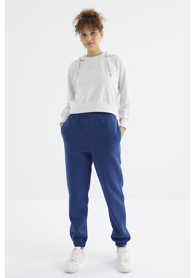 Tommy Life Parlament Yüksek Bel Şardonlu 3 İplik Pamuklu Basic Kadın Eşofman Alt - 94624 Lacivert